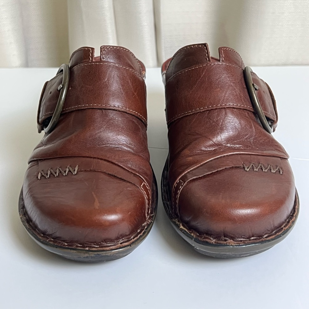Josef Seibel Leather Clogs With Buckle - Picture 8 of 16